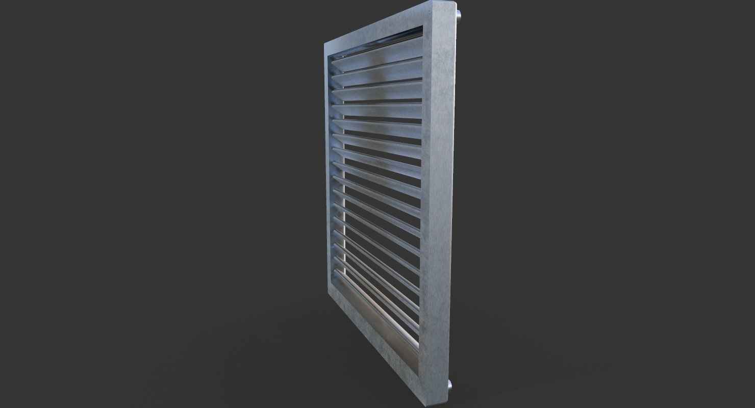 Aluminium Outdoor Exhaust Air Vent Low-poly 3D model_4