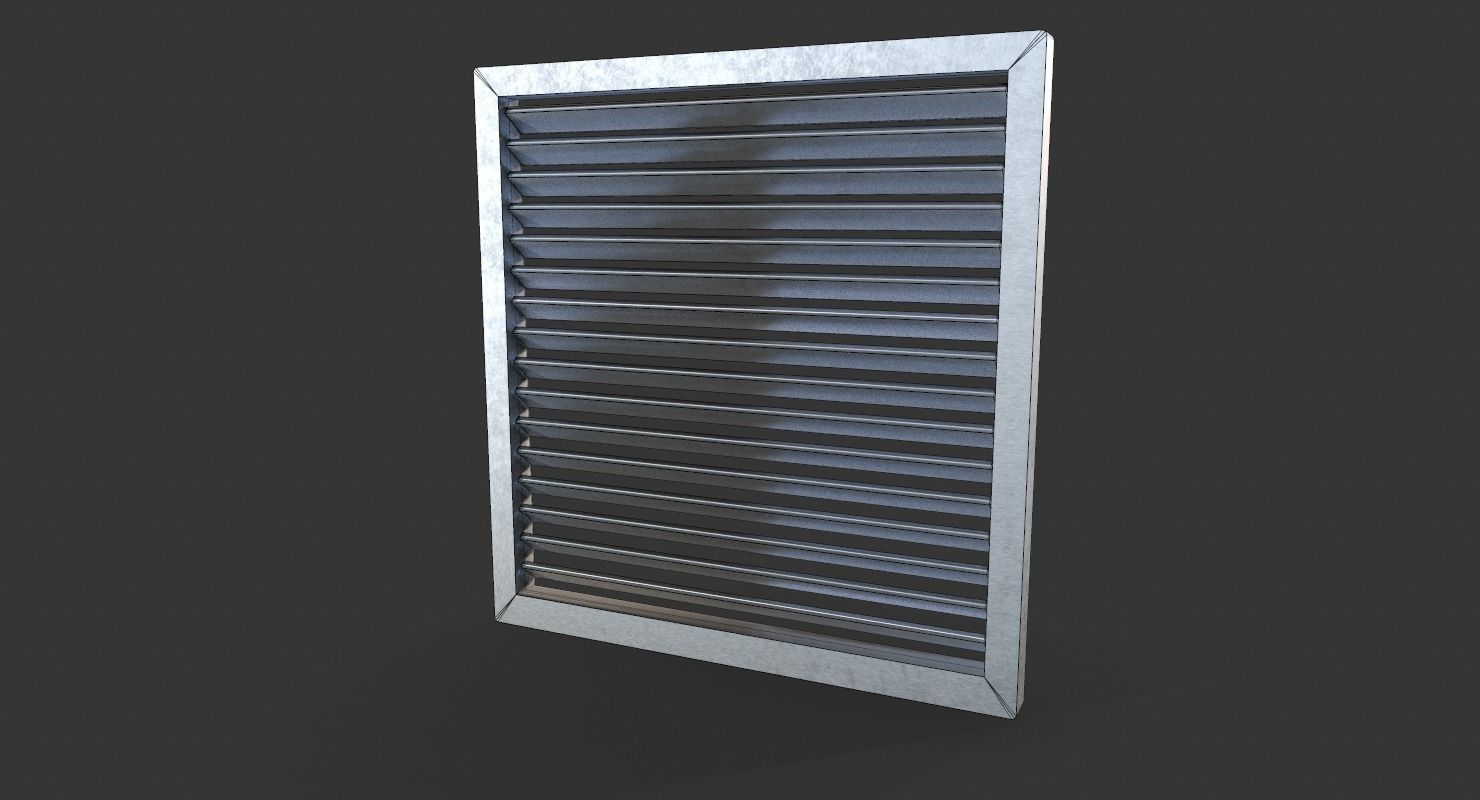 Aluminium Outdoor Exhaust Air Vent Low-poly 3D model_13