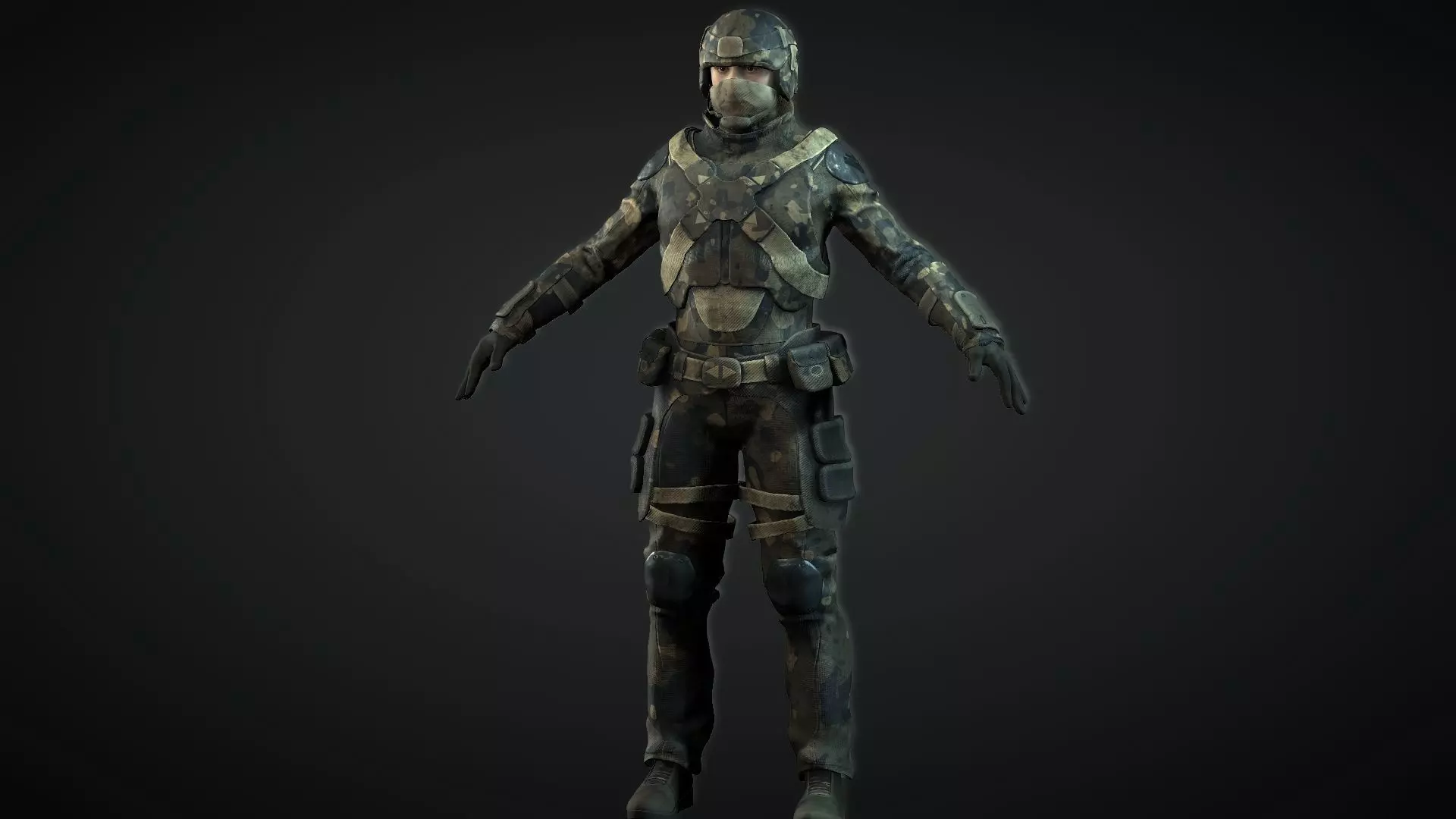 Future Soldier Low-poly 3D model_0