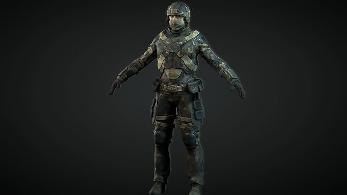 Future Soldier Low-poly 3D model