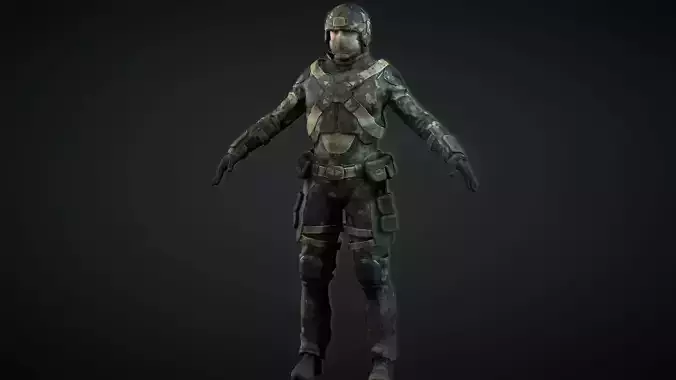 Future Soldier Low-poly 3D model