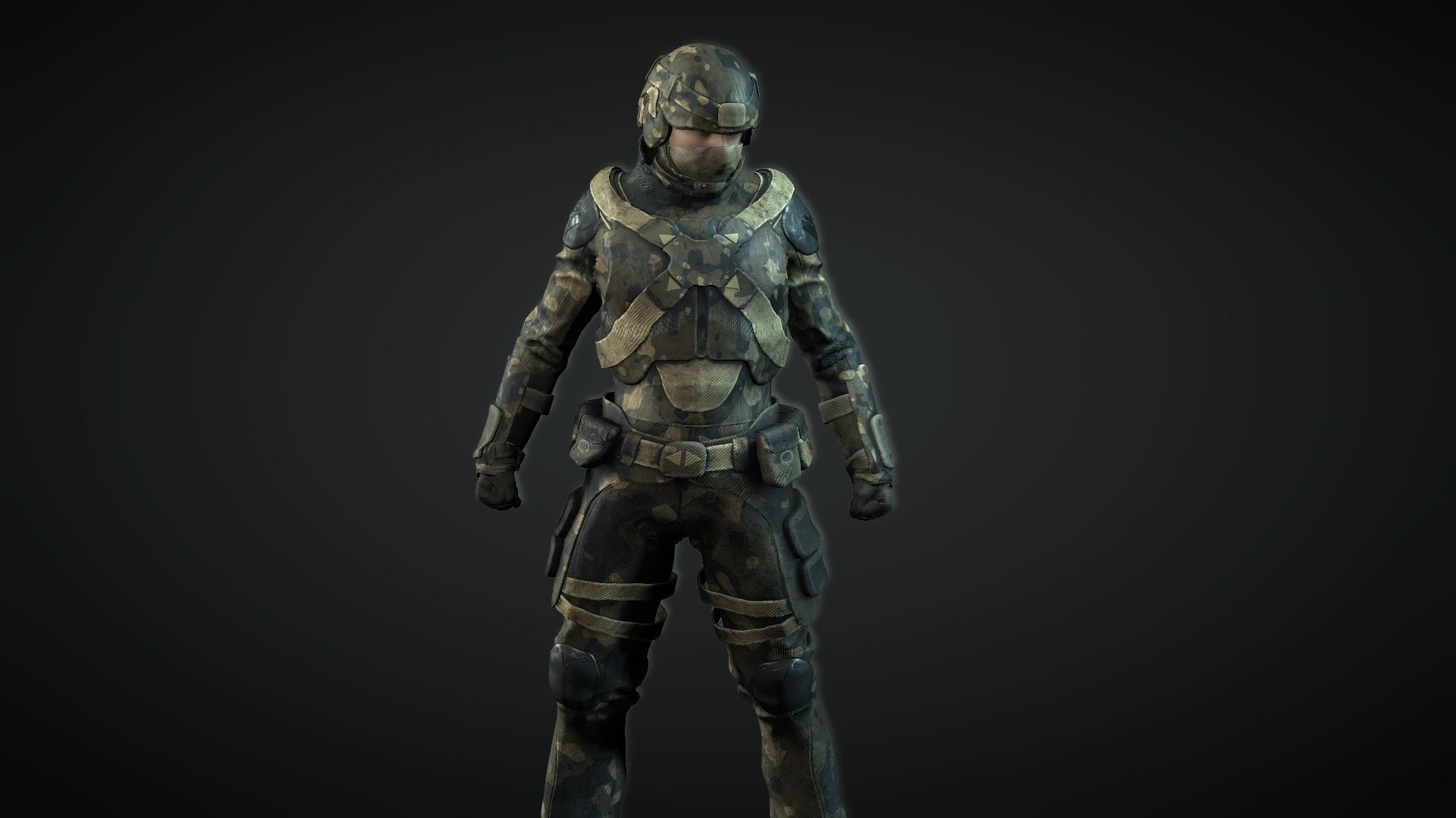Future Soldier Low-poly 3D model_5