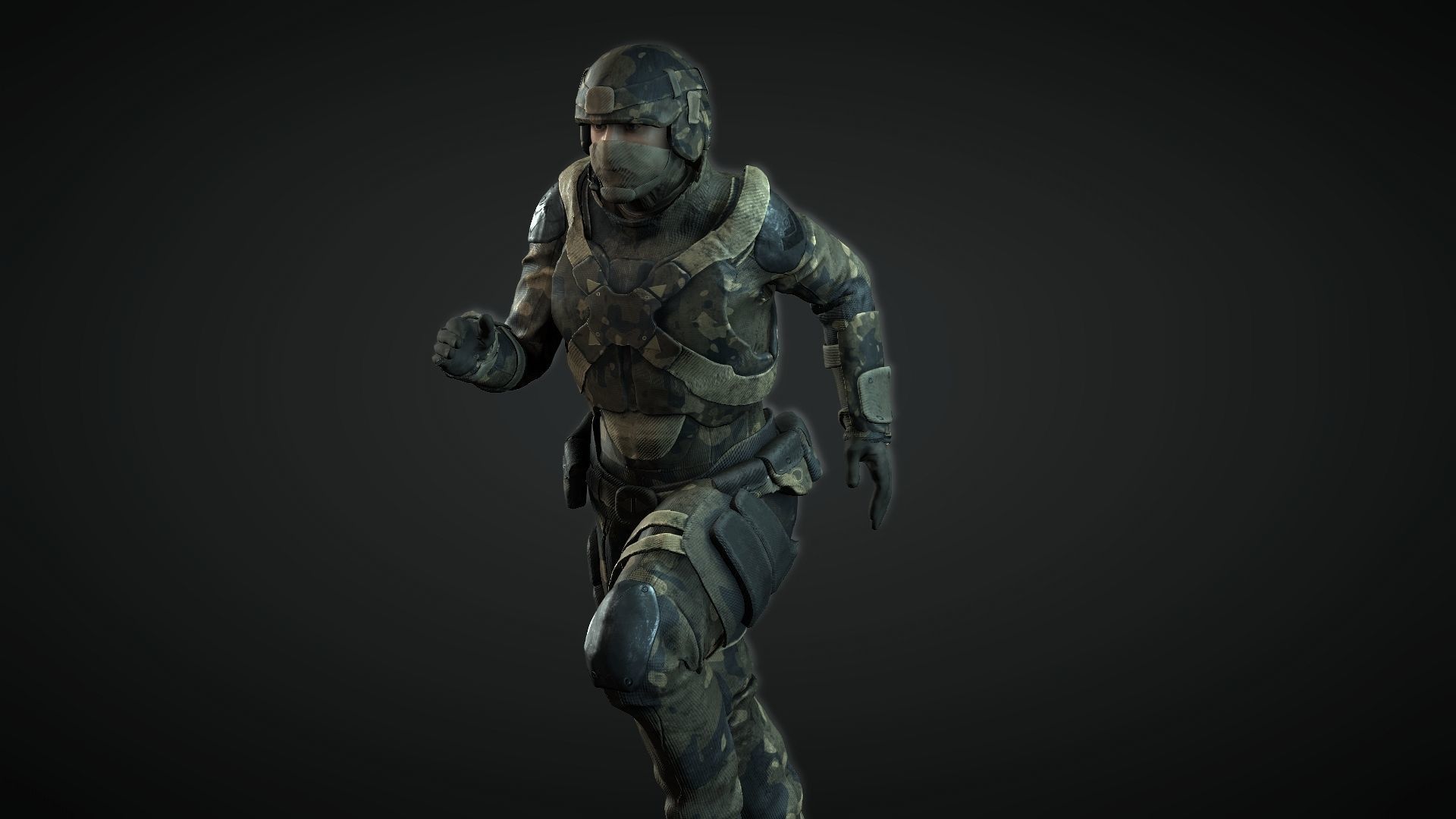 Future Soldier Low-poly 3D model_4
