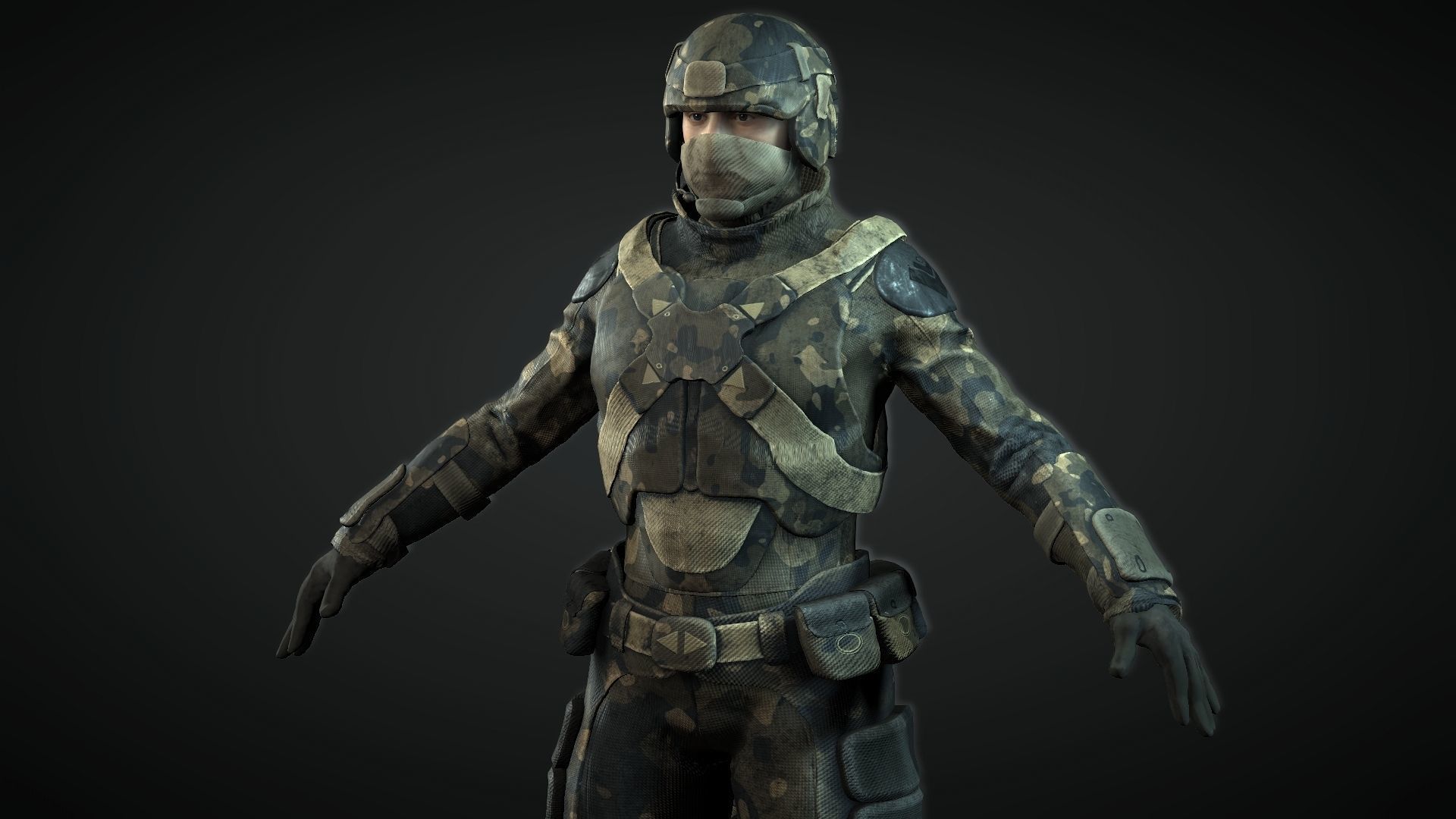 Future Soldier Low-poly 3D model_3