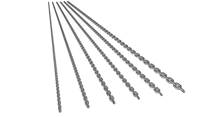 Chains set of metal rods 3D model