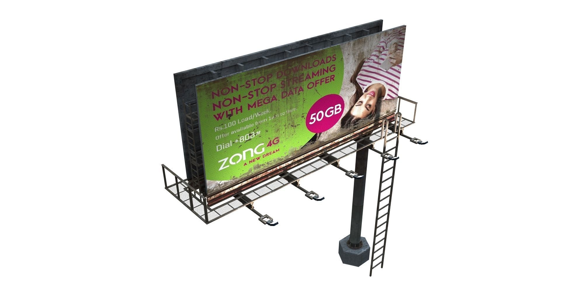 Realistic Billboard Low-poly 3D model_28