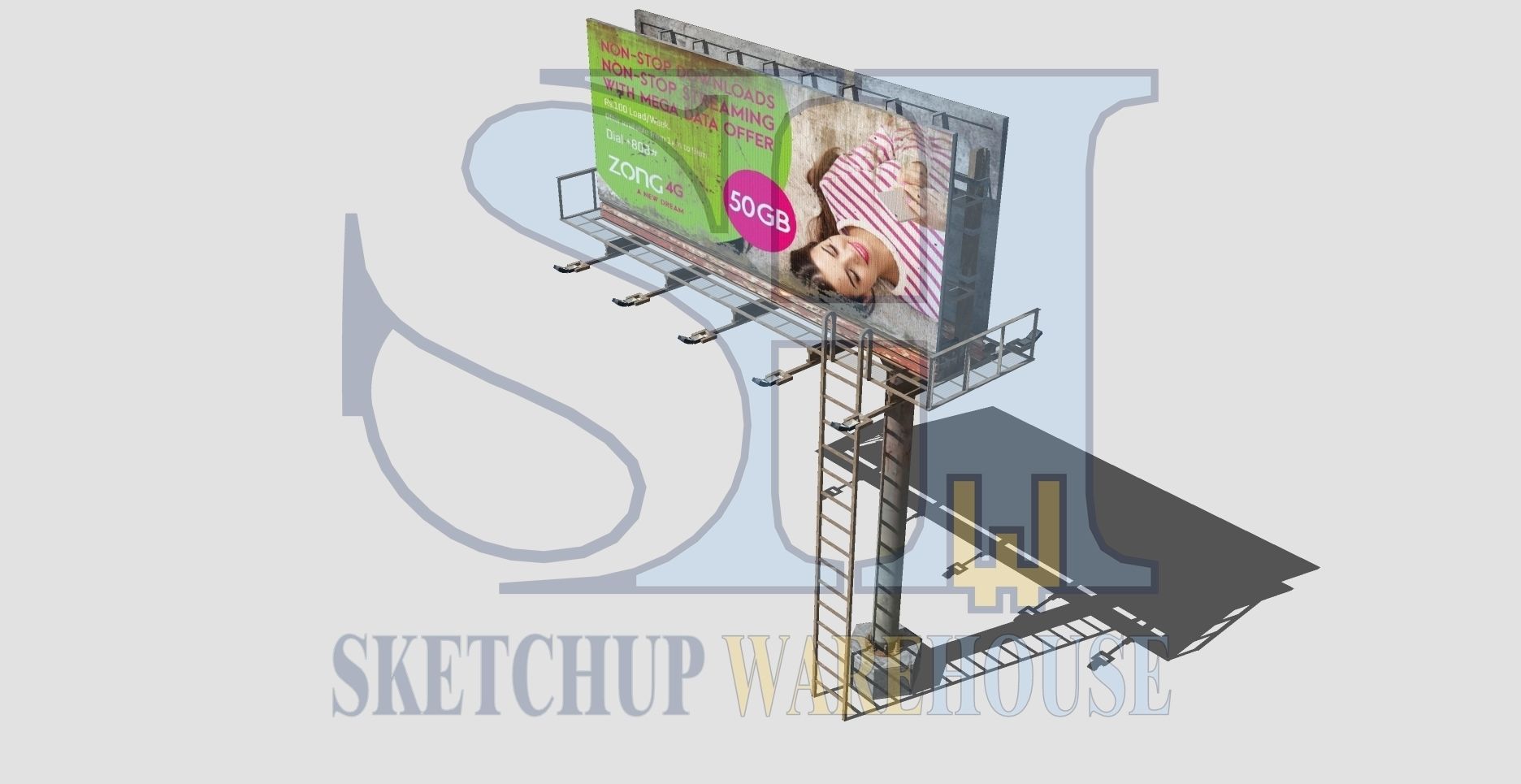 Realistic Billboard Low-poly 3D model_16