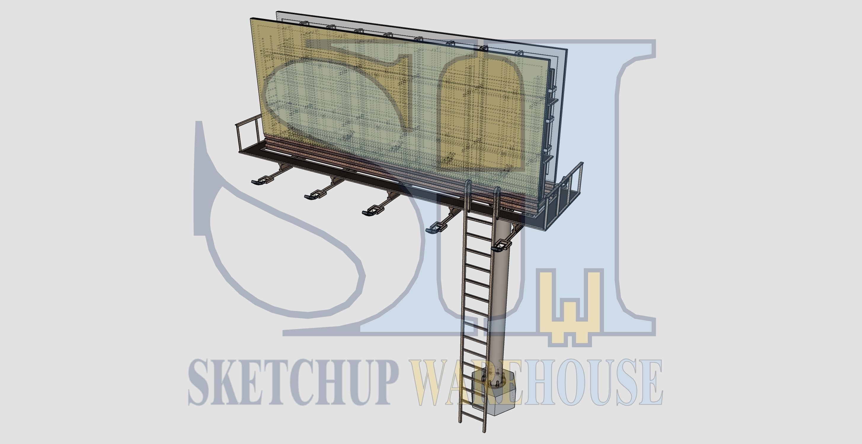 Realistic Billboard Low-poly 3D model_20