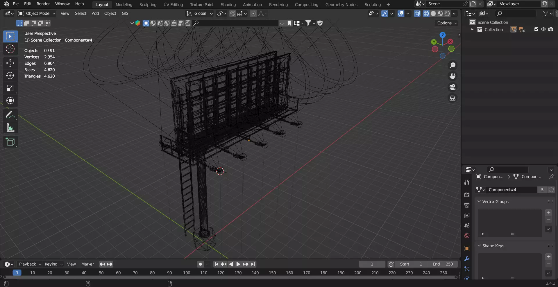 Realistic Billboard Low-poly 3D model_1
