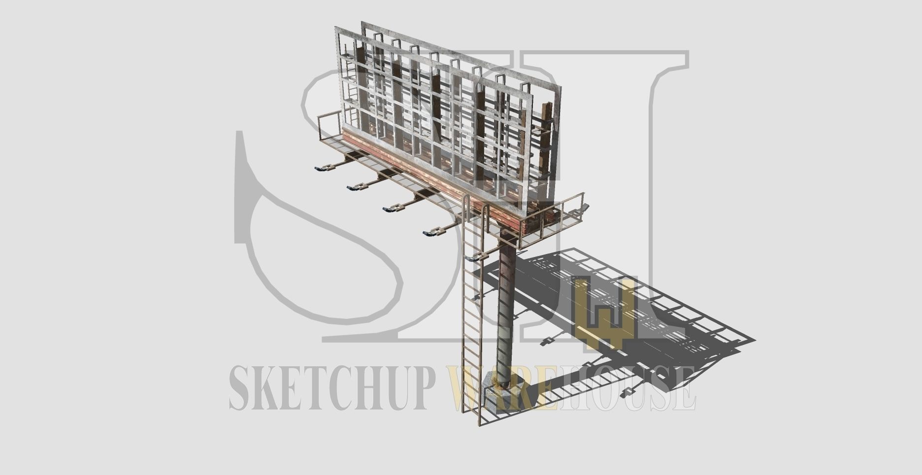 Realistic Billboard Low-poly 3D model_17