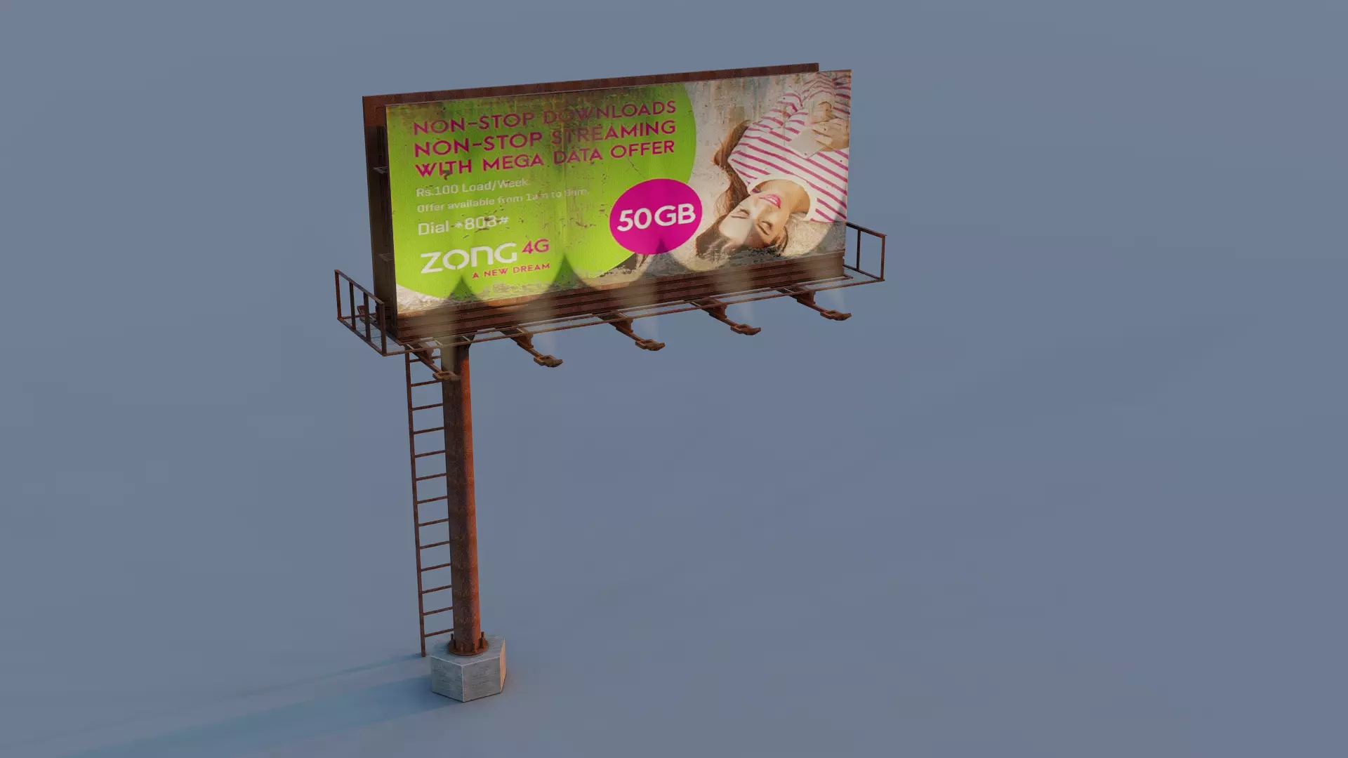 Realistic Billboard Low-poly 3D model_7