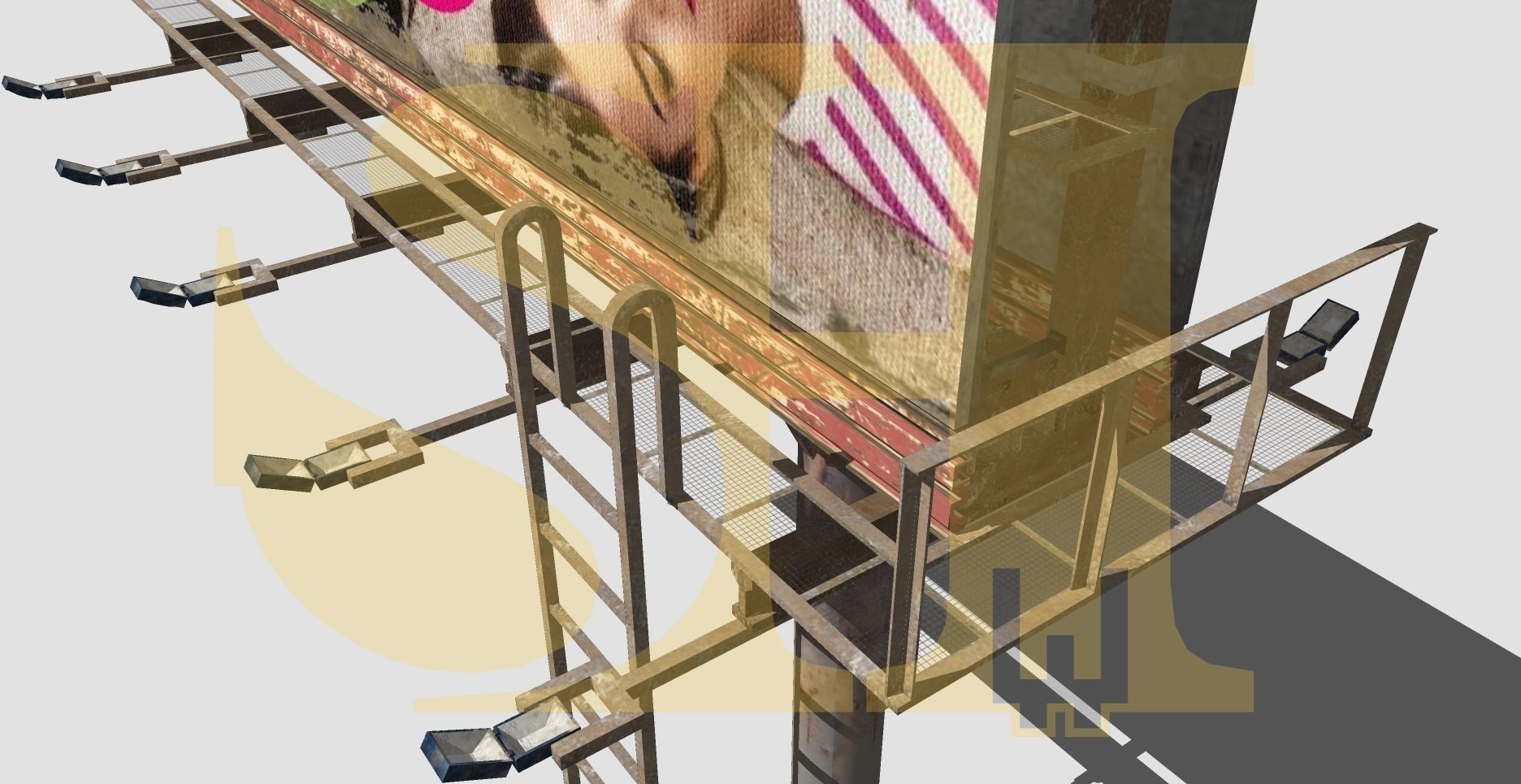 Realistic Billboard Low-poly 3D model_14