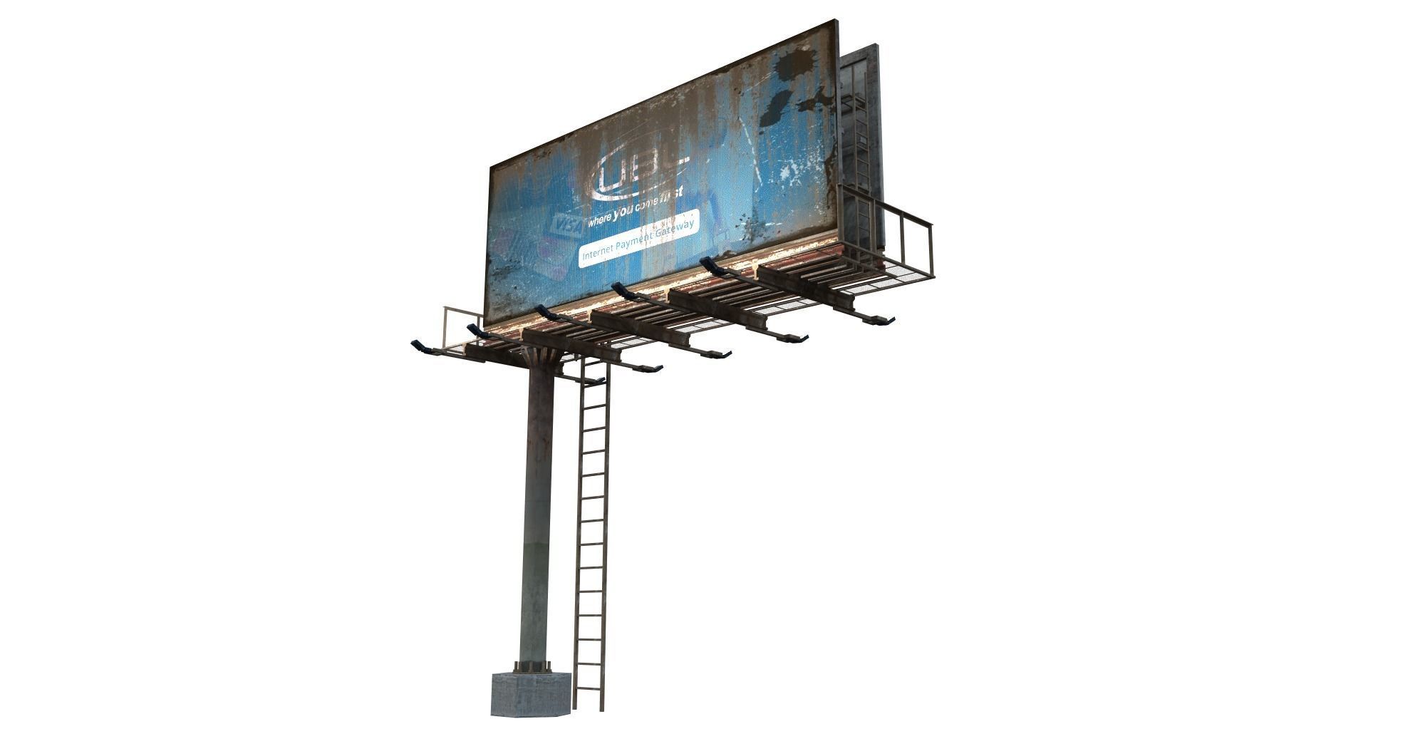 Realistic Billboard Low-poly 3D model_2