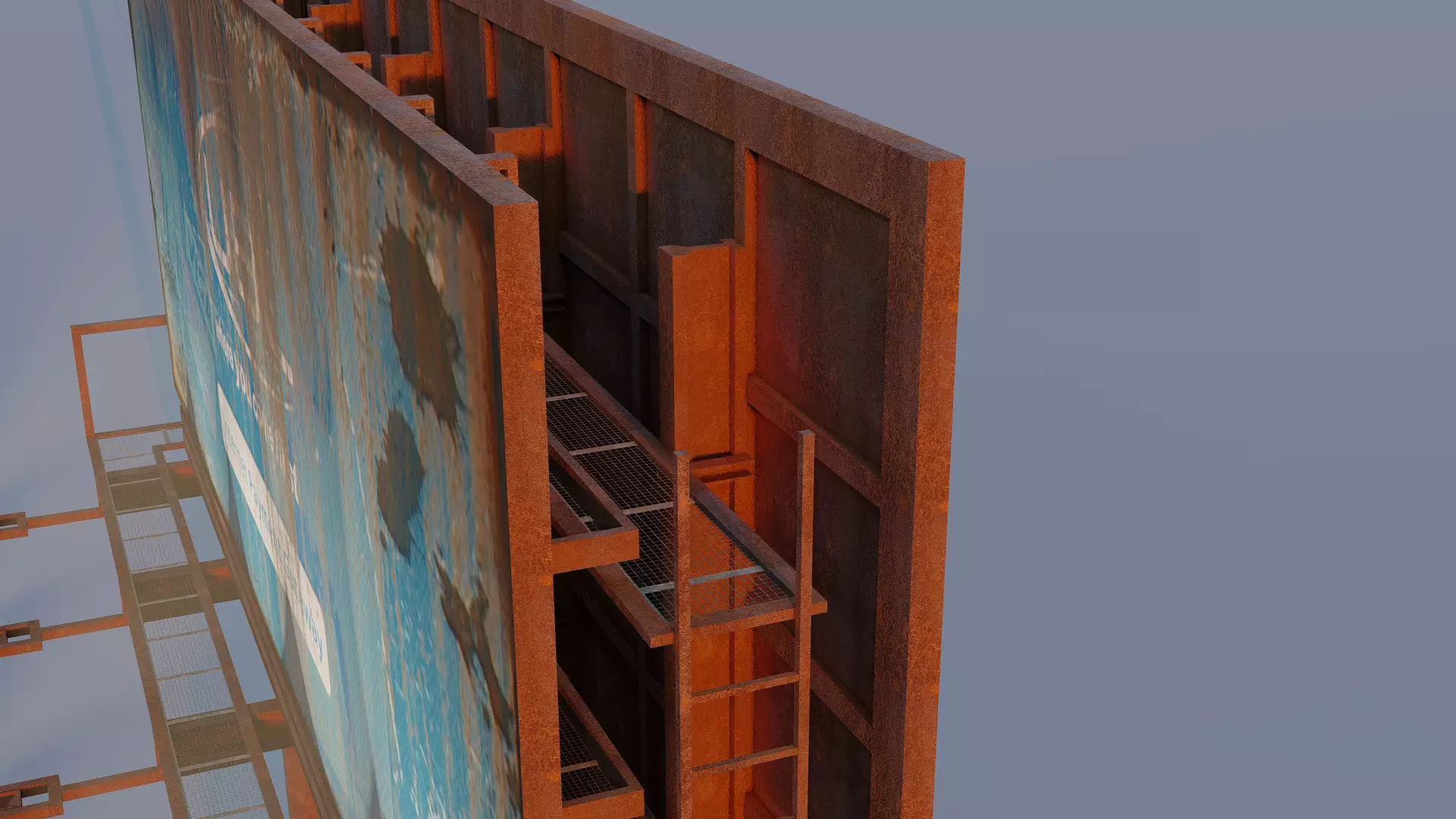 Realistic Billboard Low-poly 3D model_9