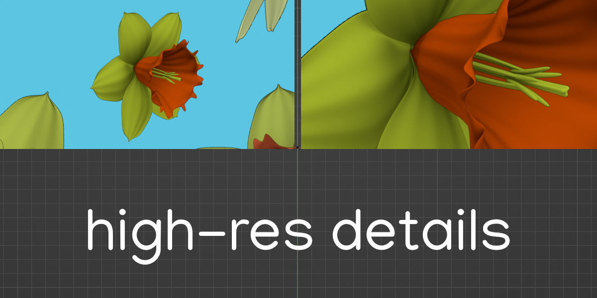 Semi-procedural Daffodils Texture for Blender Texture_3