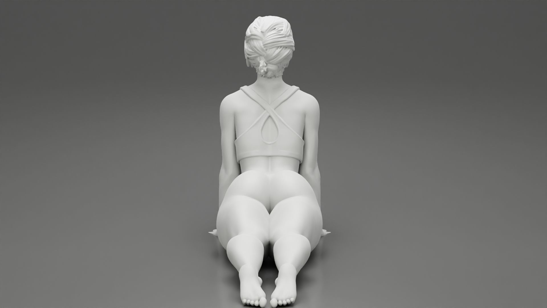 Young Sporty Woman practicing Yoga Doing Upward Facing Dog 3D print model_10