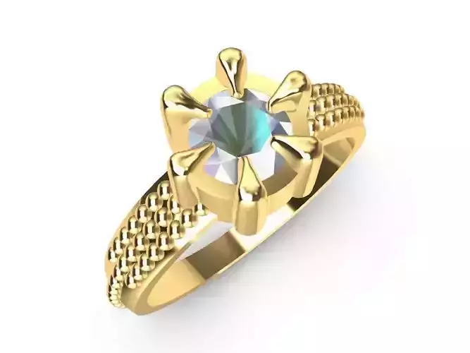 solitaire ring 5mm stone claw prongs stl verified 