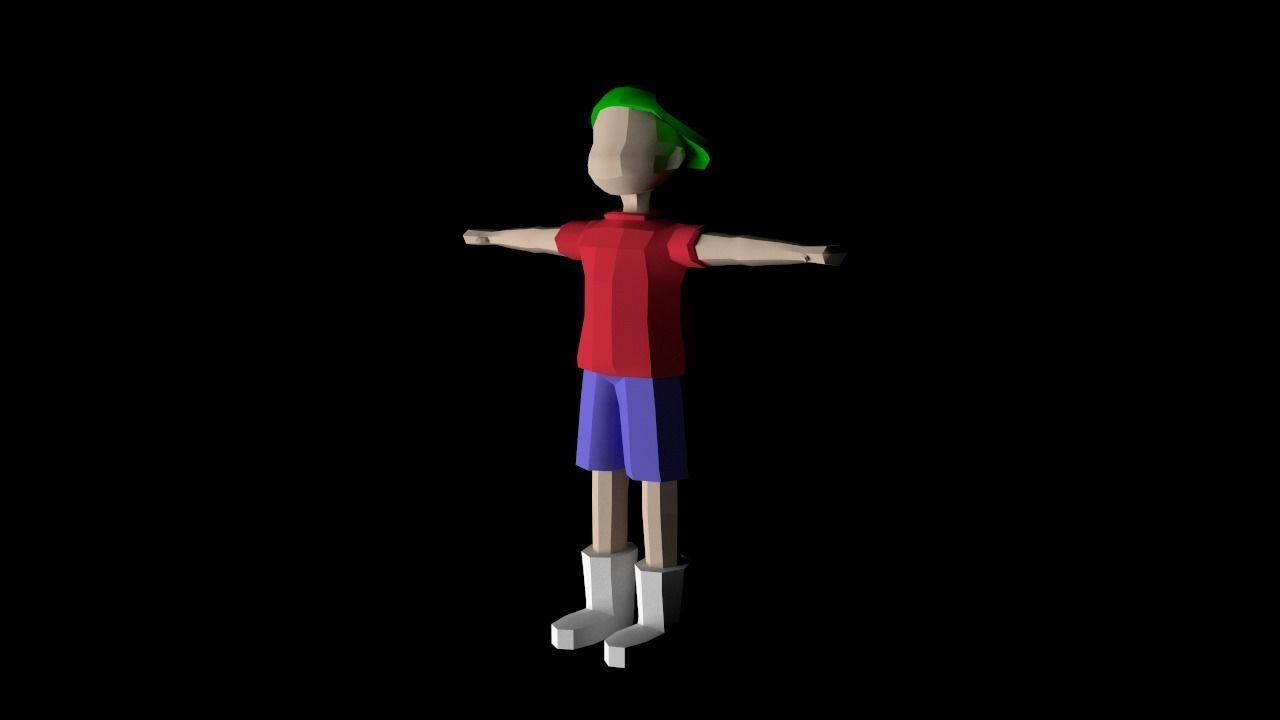 Low poly character Low-poly 3D model_2