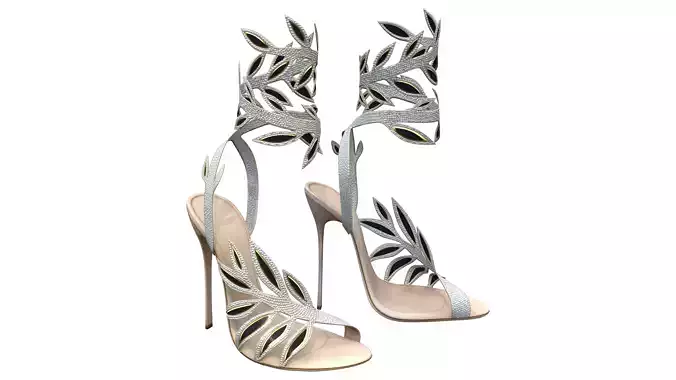 Rhinestone Ankle Boots Leaves Gladiator Sandals High Heels