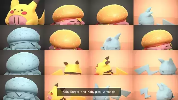 Kirby Burger  and  Kirby pika