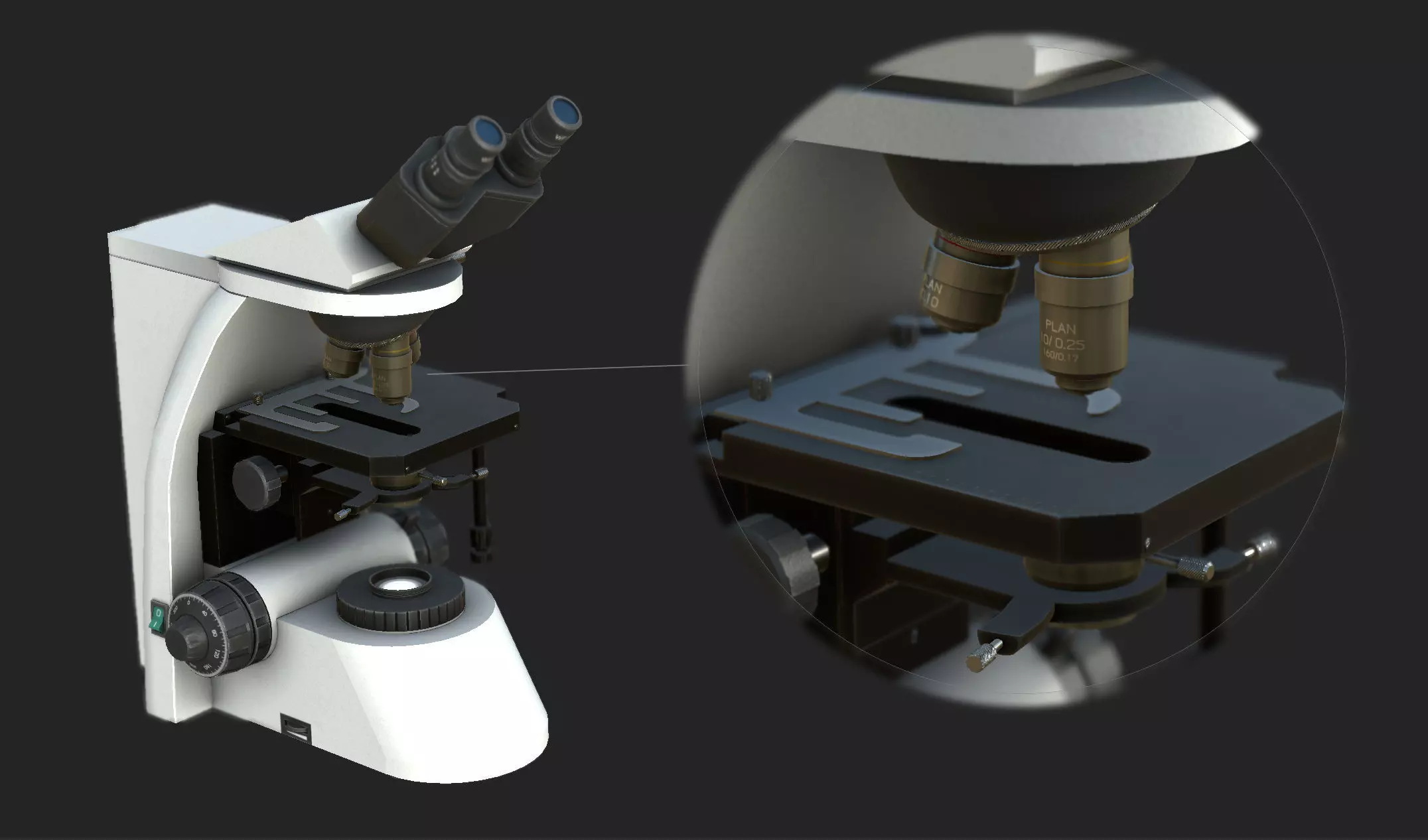 Microscopie microscope Low-poly 3D model