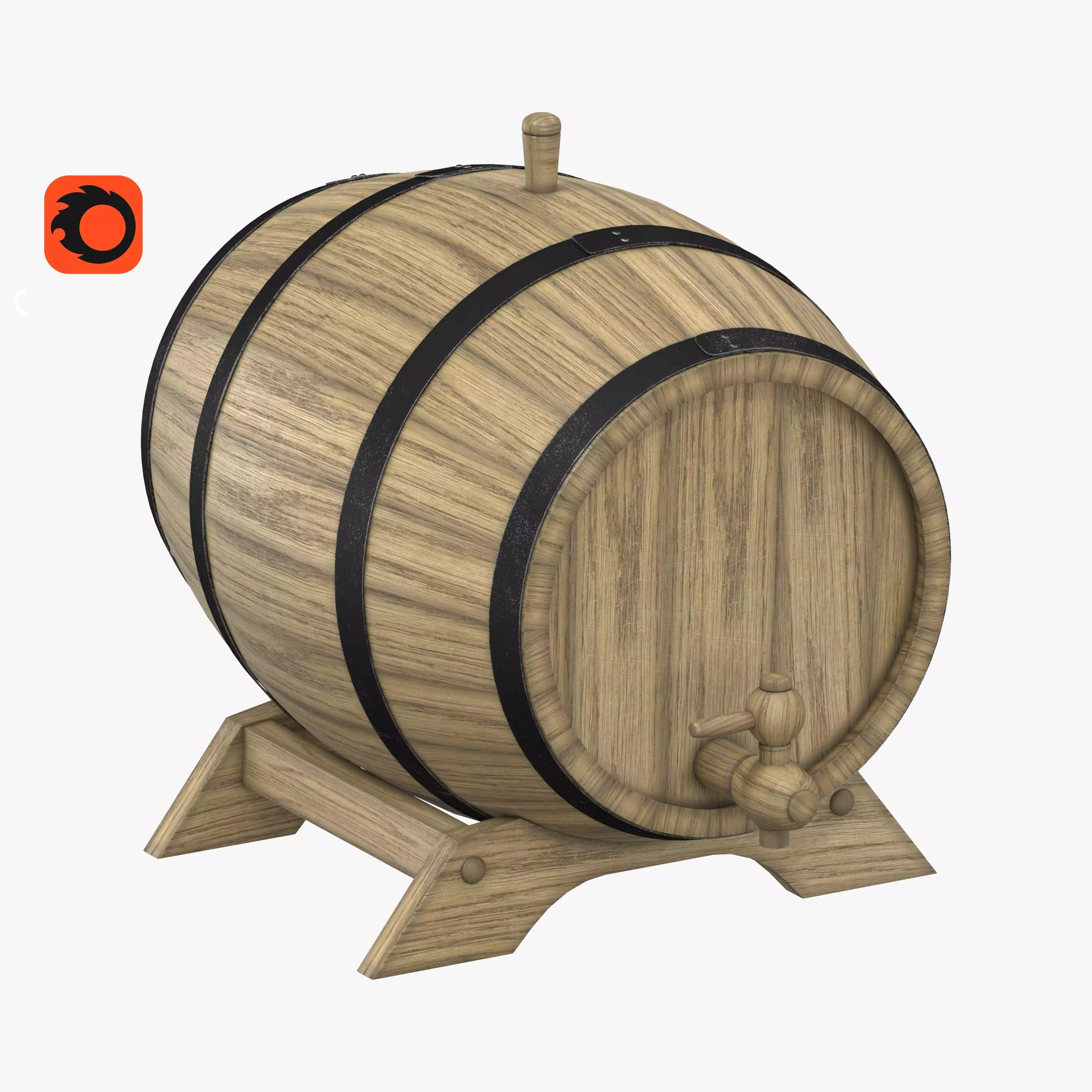 Wine barrel 3D model