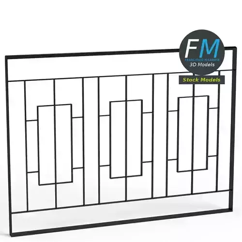 Modular iron fence 3D model