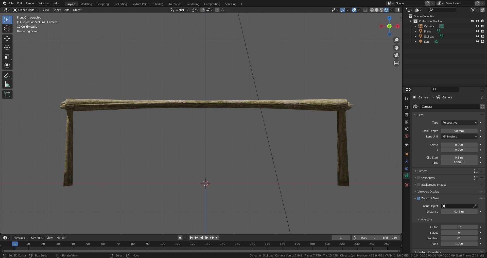 Forest - Wooden Table Low-poly 3D model_3