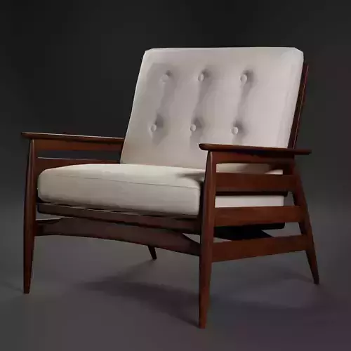 Armchair 3D Lowpoly PBR Model mid century modern lounge chair