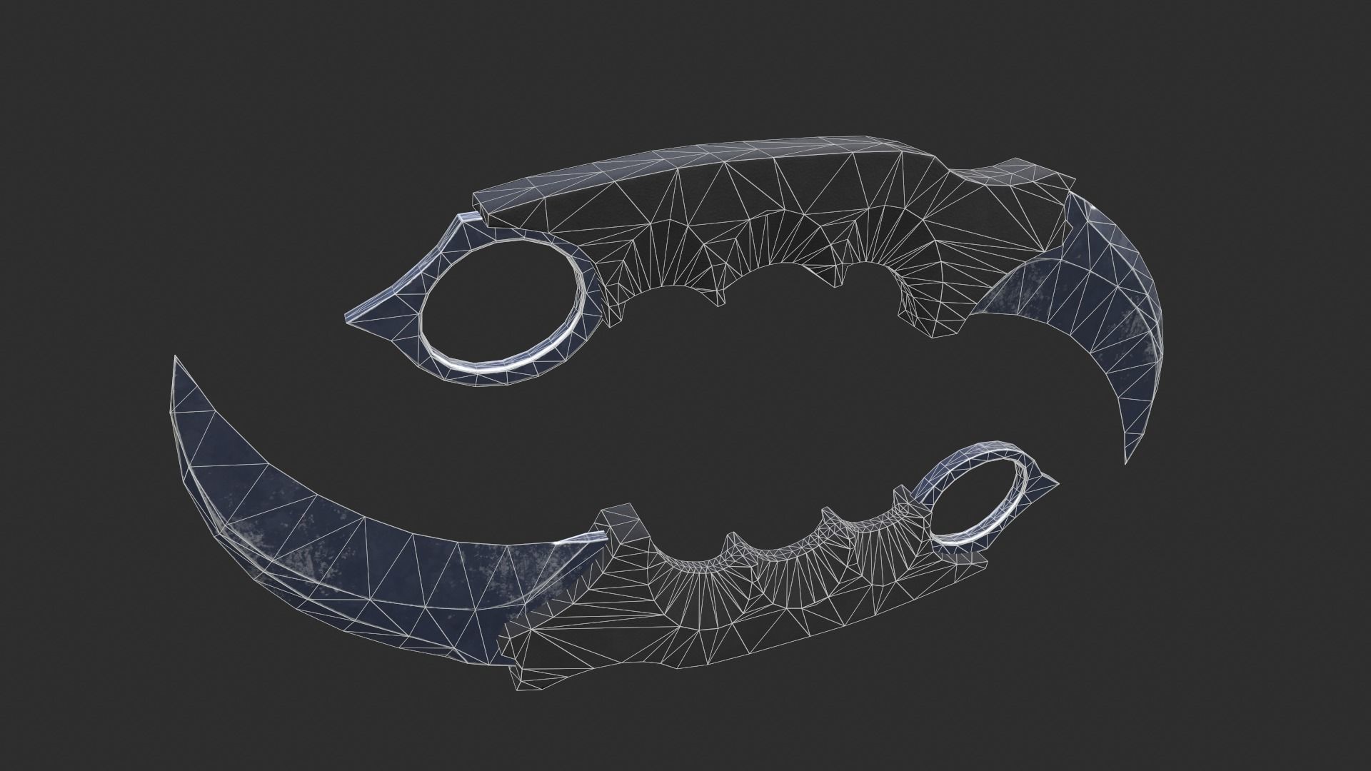 Sci-fi katana and knife Low-poly 3D model_7