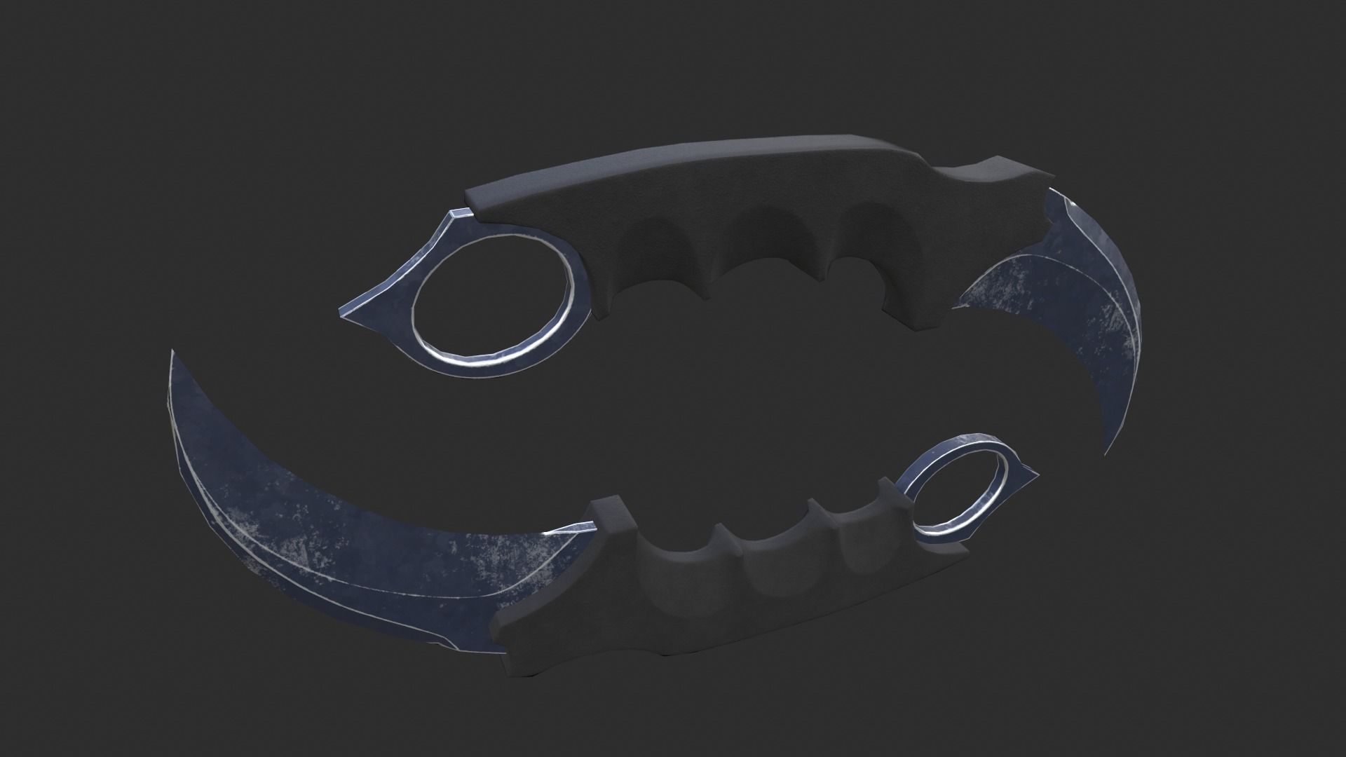 Sci-fi katana and knife Low-poly 3D model_6