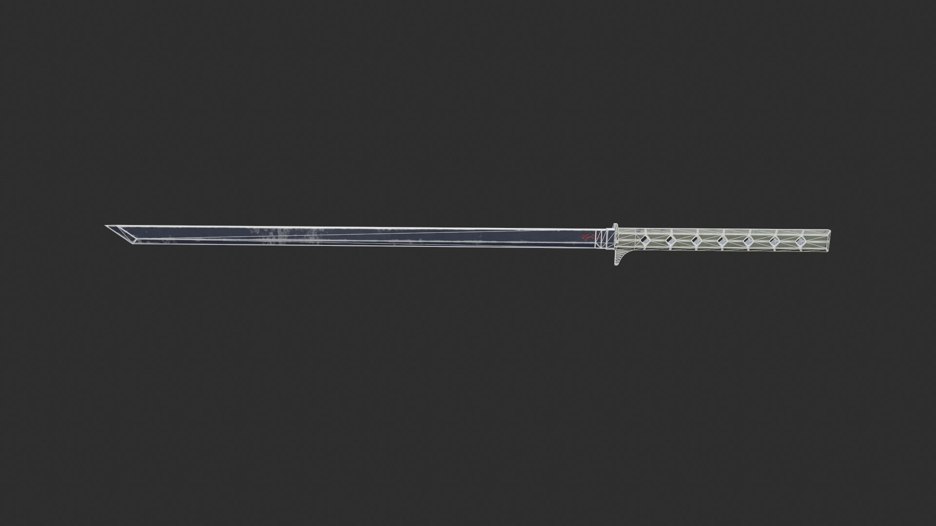 Sci-fi katana and knife Low-poly 3D model_4