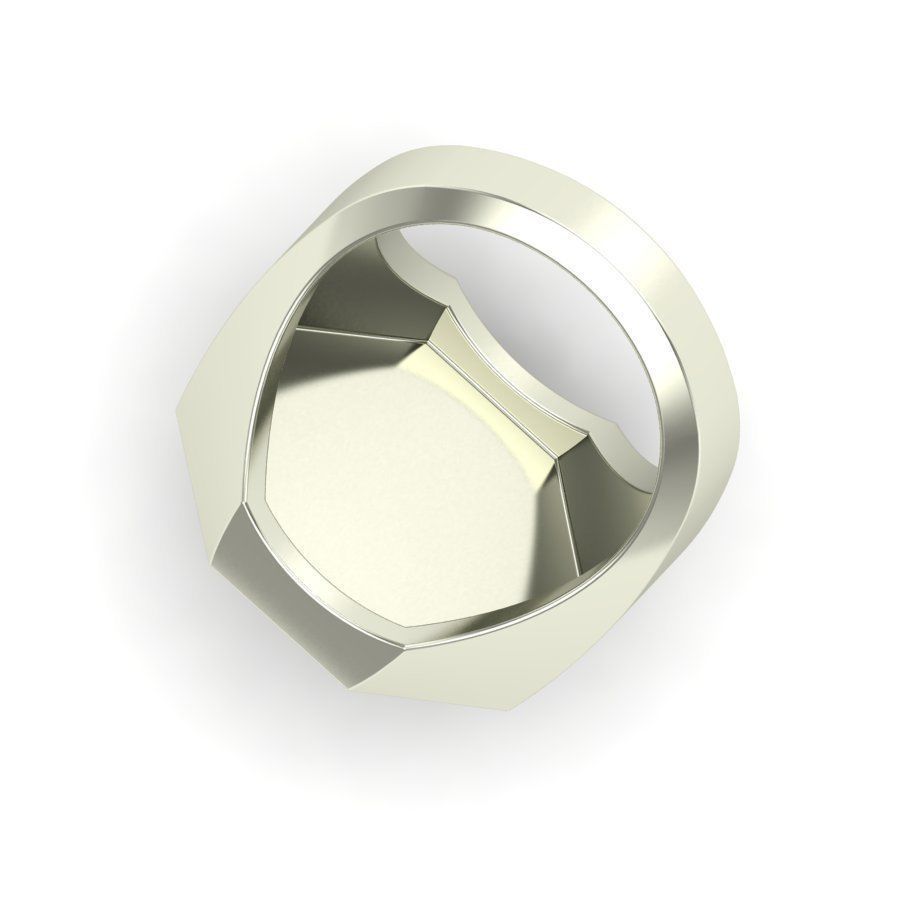 Signet rings set OCTAGON top 3D print model_11