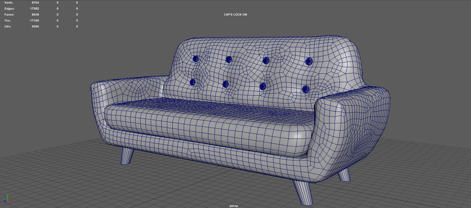 LIVING ROOM SOFA Low-poly 3D model_9