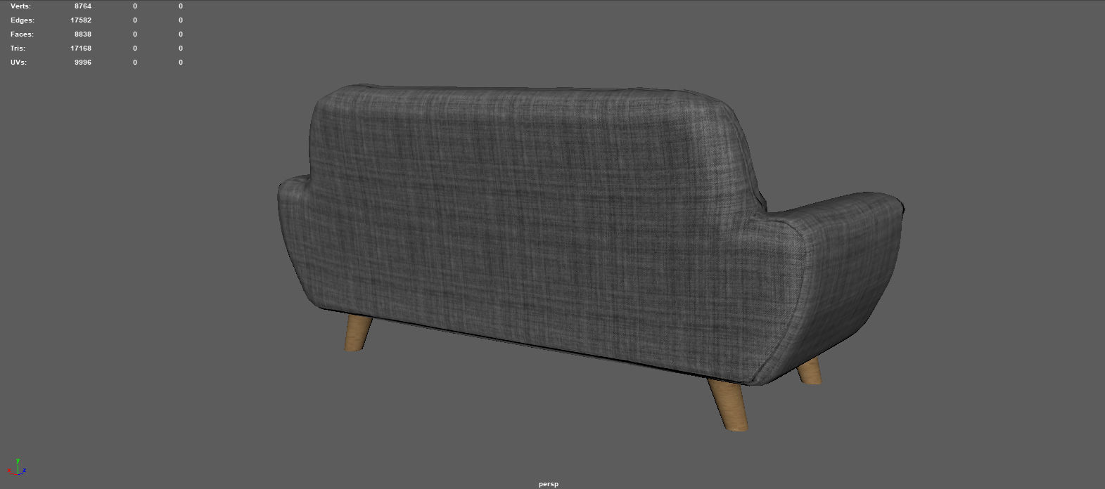 LIVING ROOM SOFA Low-poly 3D model_14