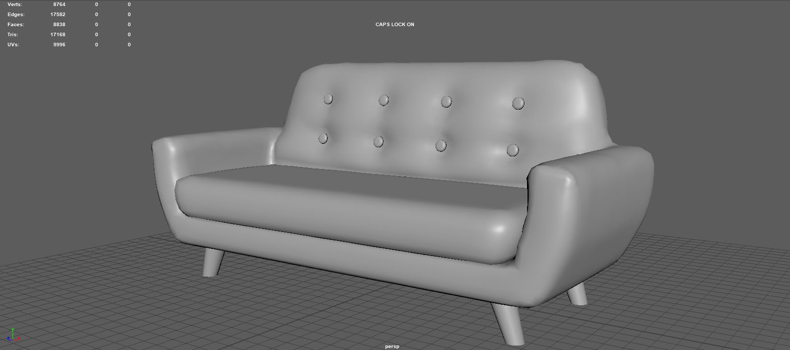 LIVING ROOM SOFA Low-poly 3D model_8