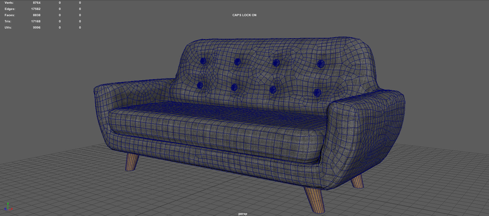 LIVING ROOM SOFA Low-poly 3D model_10