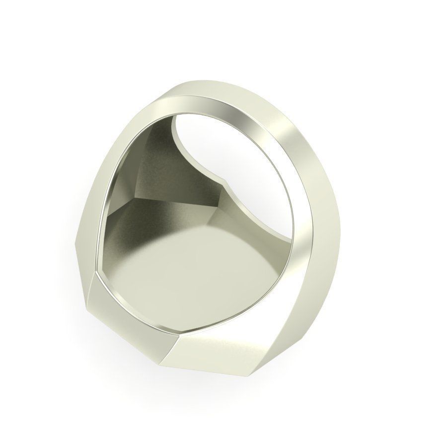Signet rings set OCTAGON top 3D print model_6
