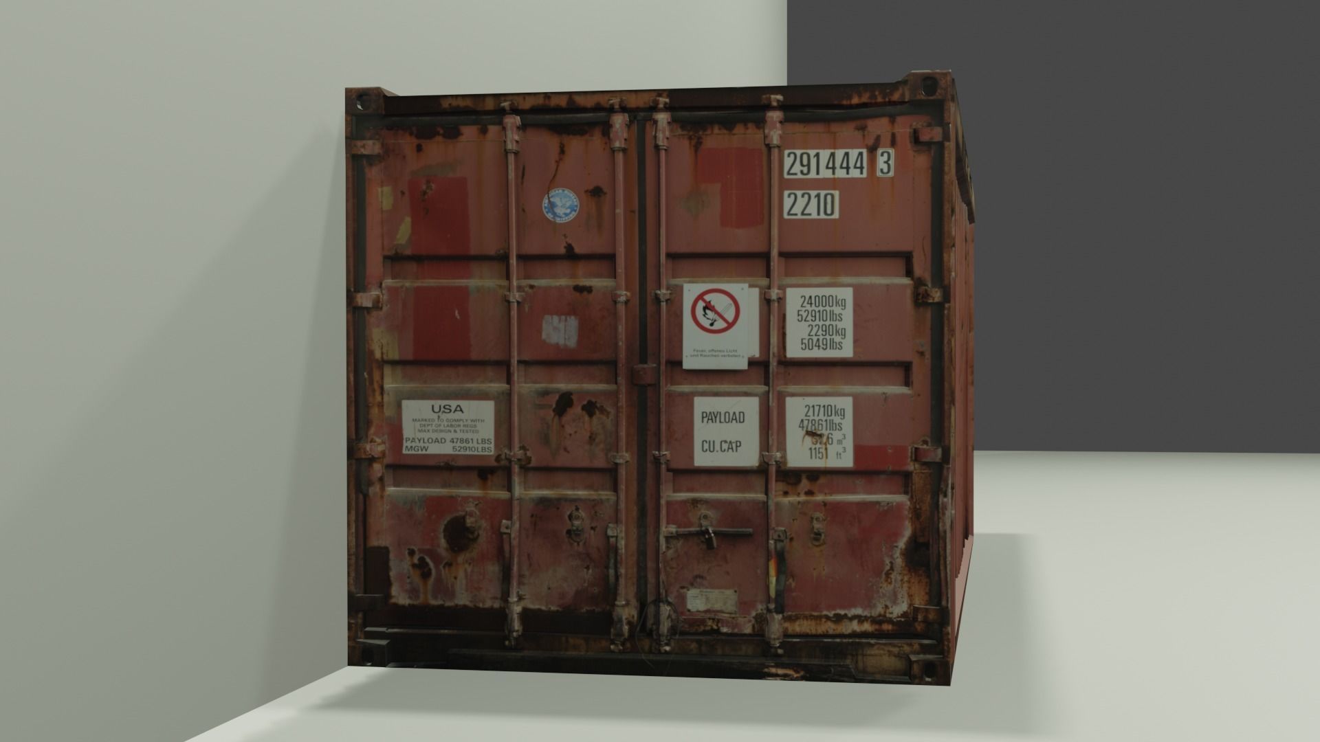 Conteiner for background Free 3D model_4