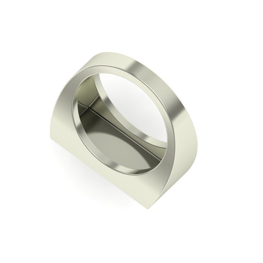 Signet rings set RECTANGLE top 3D print model_10