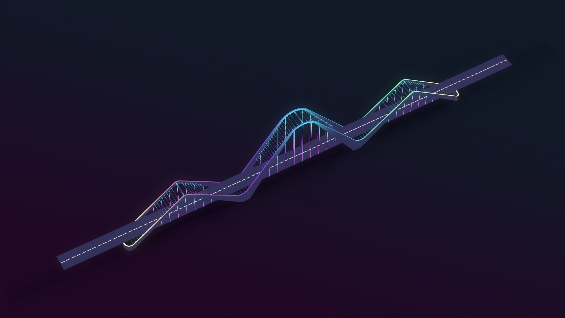 Neon Bridges Low-poly 3D model_5
