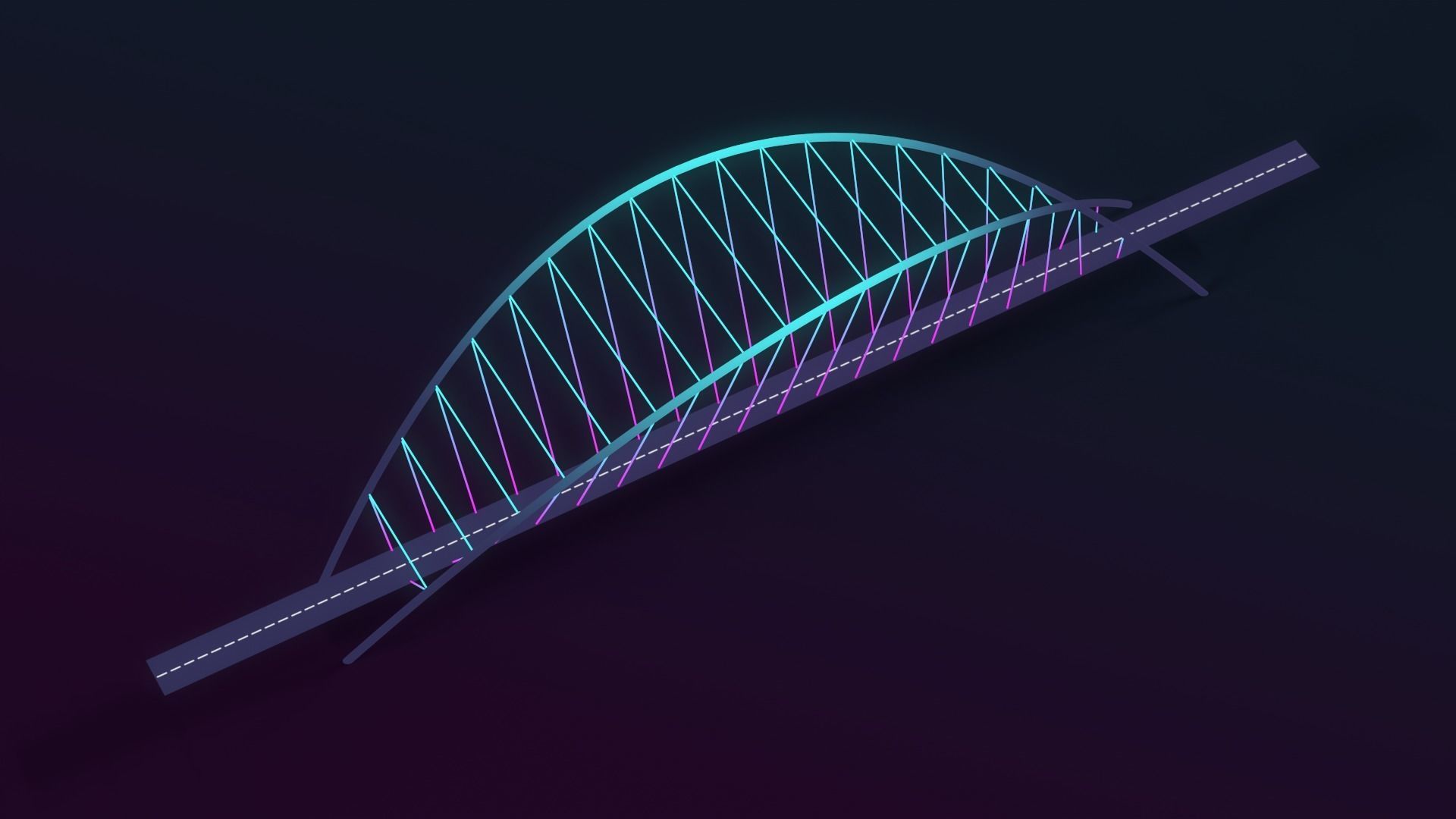 Neon Bridges Low-poly 3D model_14