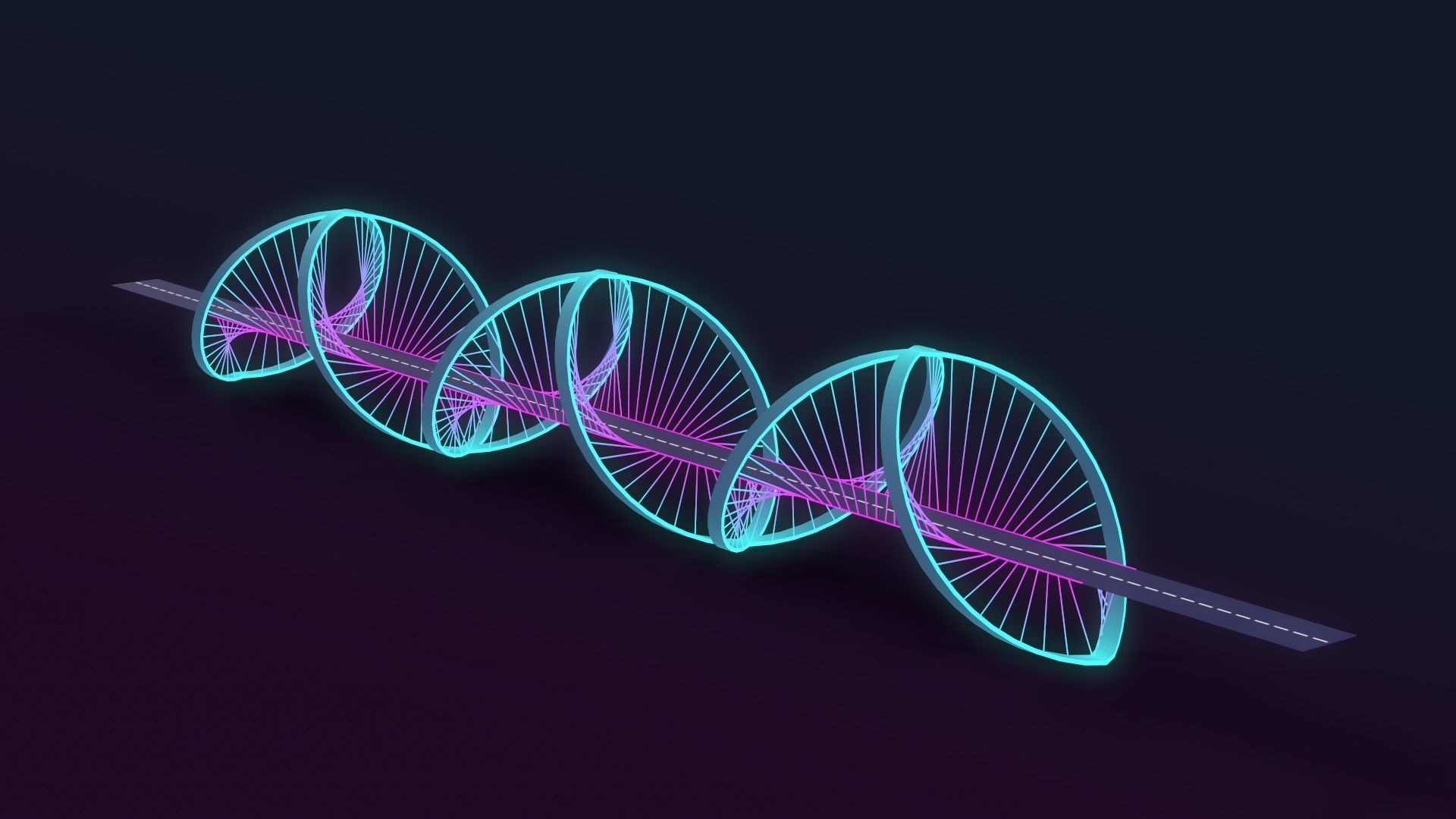 Neon Bridges Low-poly 3D model_7