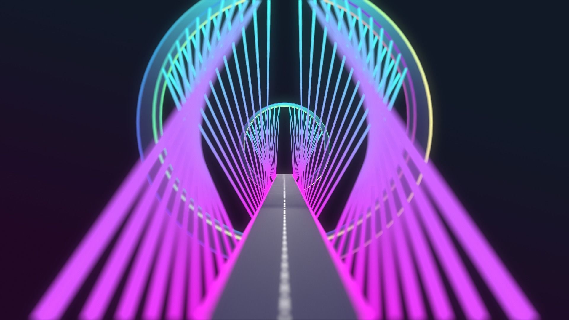 Neon Bridges Low-poly 3D model_12