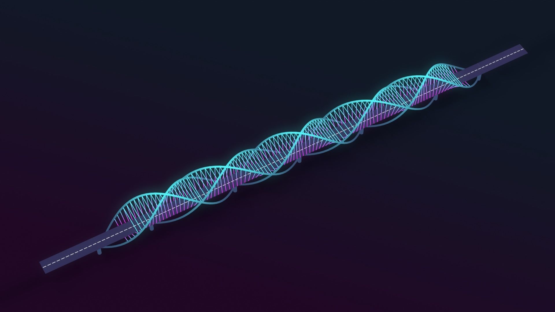 Neon Bridges Low-poly 3D model_20