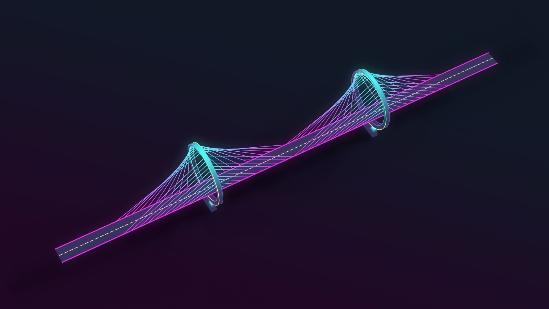 Neon Bridges Low-poly 3D model_11