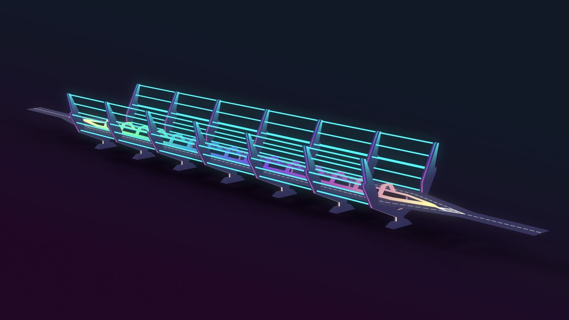 Neon Bridges Low-poly 3D model_16