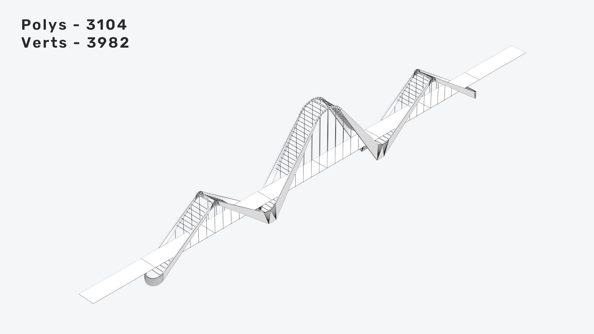 Neon Bridges Low-poly 3D model_33