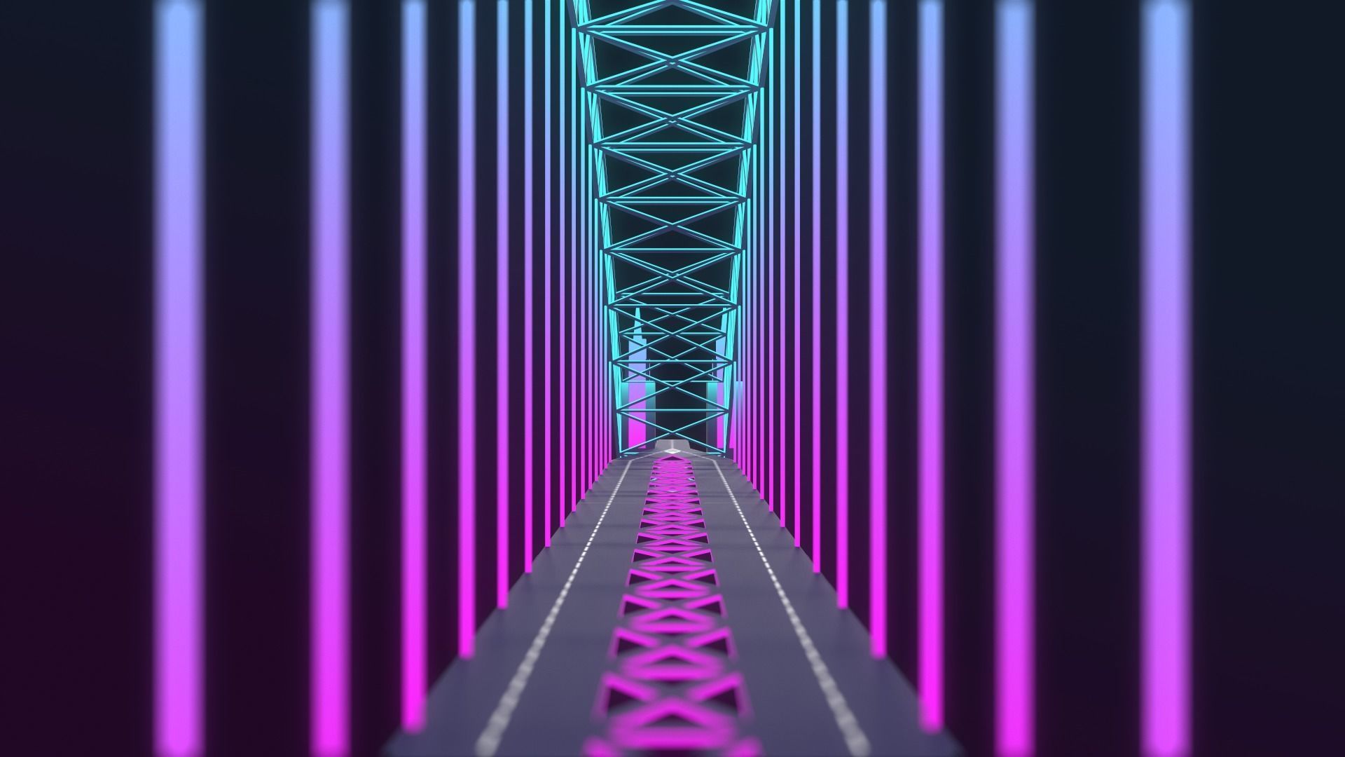 Neon Bridges Low-poly 3D model_24