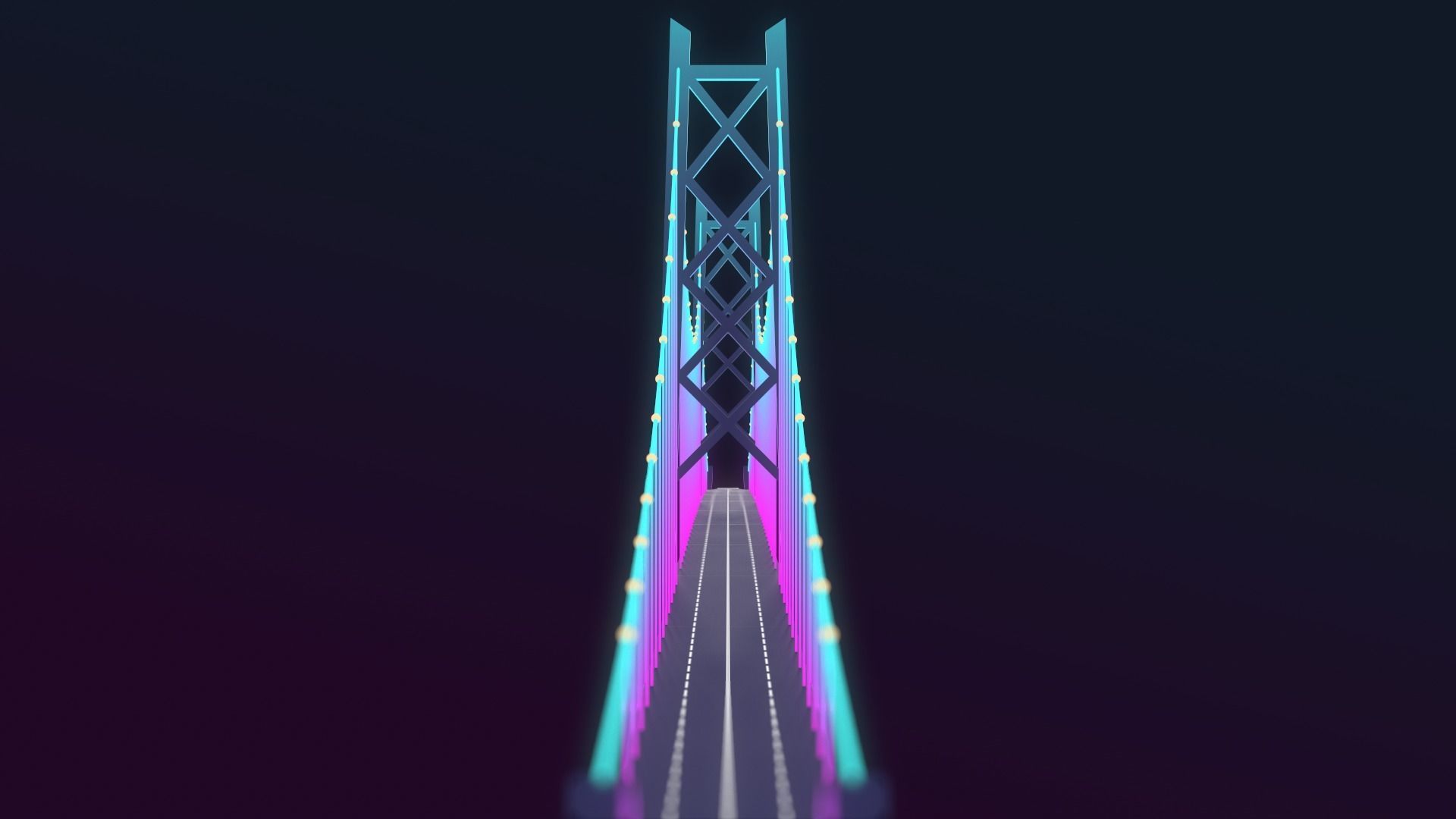 Neon Bridges Low-poly 3D model_27